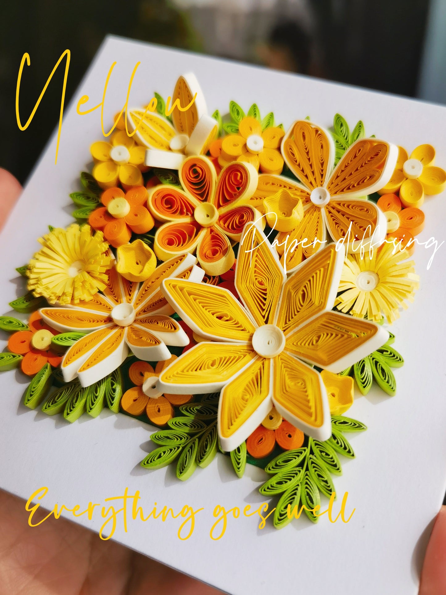 Handmade Quilled Paper Flower Art - Mini 3D Wall Decor - Home/Office/Gift - Colorful Paper Craft - Unique DIY Artwork