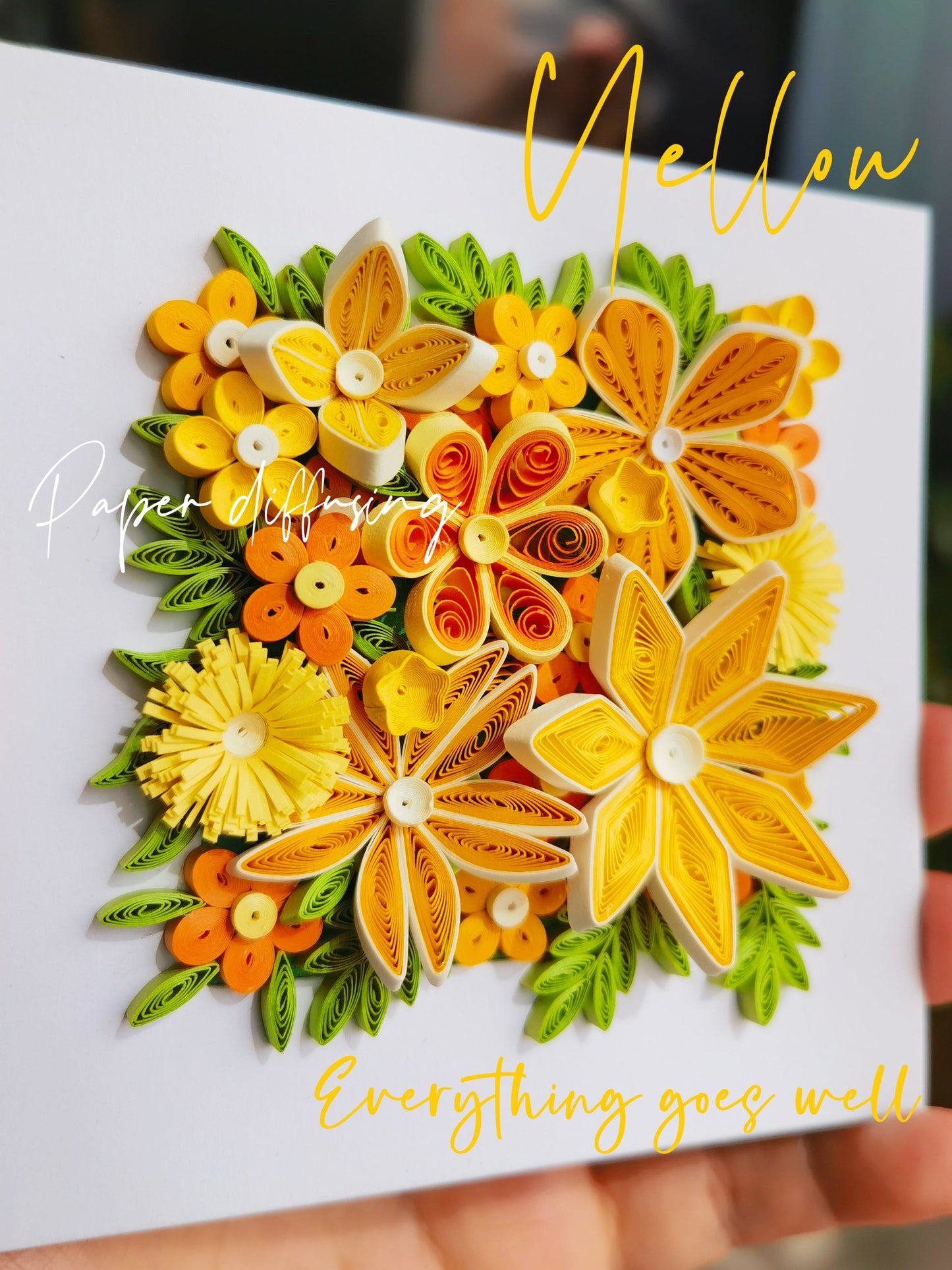 Handmade Quilled Paper Flower Art - Mini 3D Wall Decor - Home/Office/Gift - Colorful Paper Craft - Unique DIY Artwork