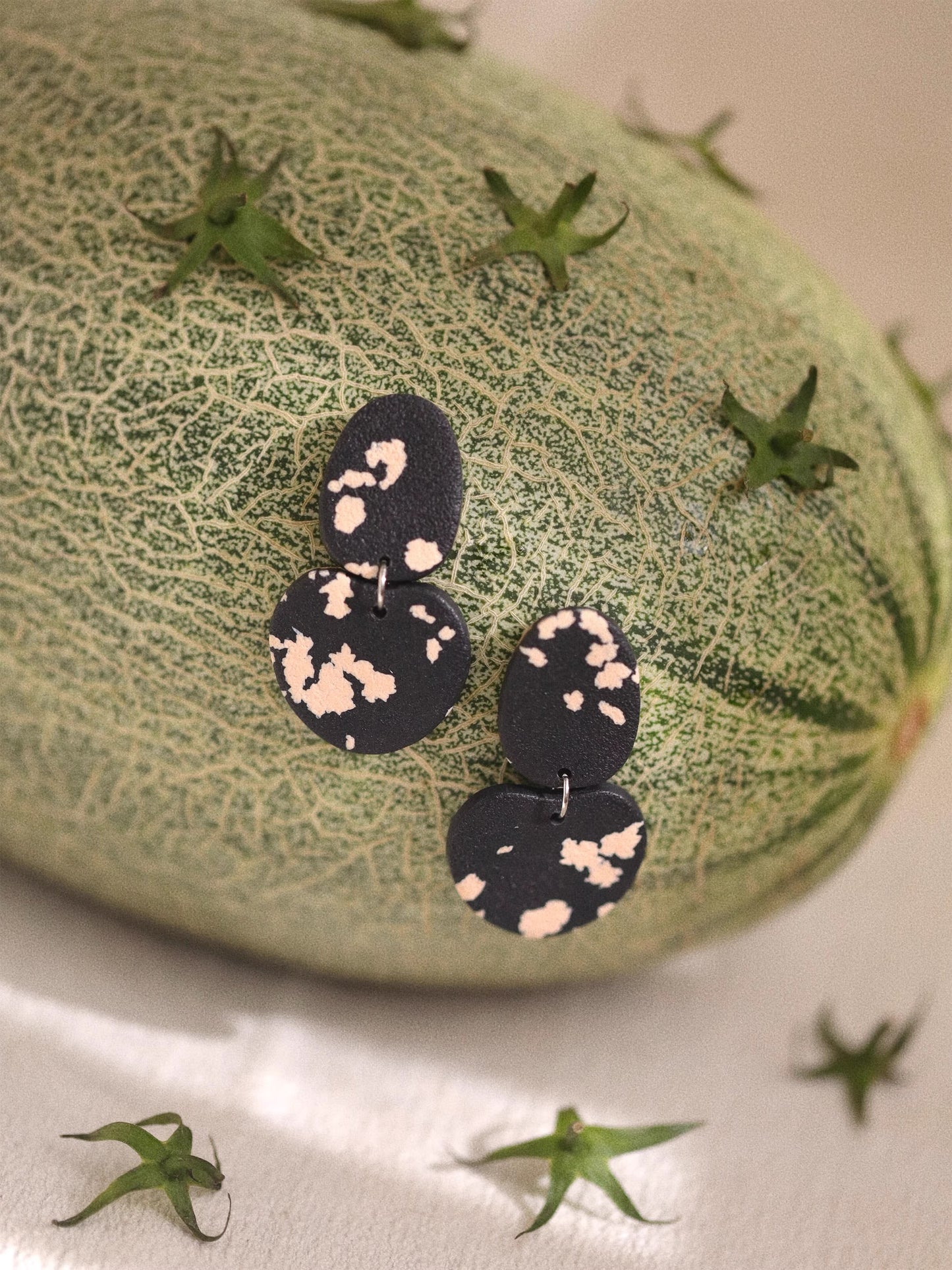 Whispering Dots handmade clay earrings