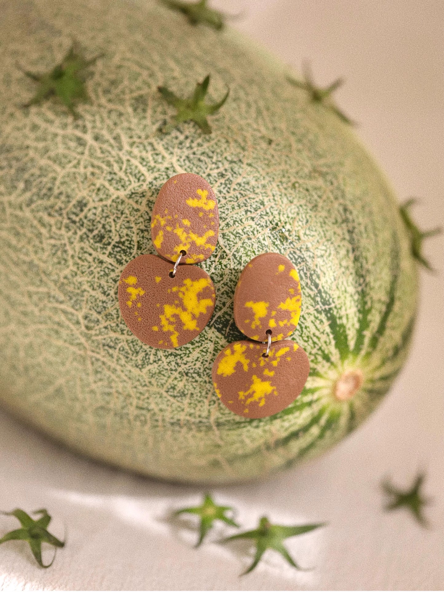 Whispering Dots handmade clay earrings