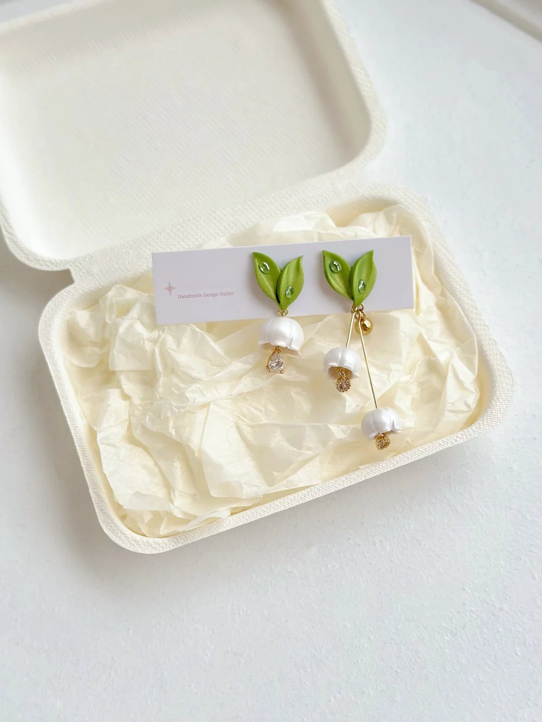 Return of happiness-Convallaria majalis handmade clay earrings