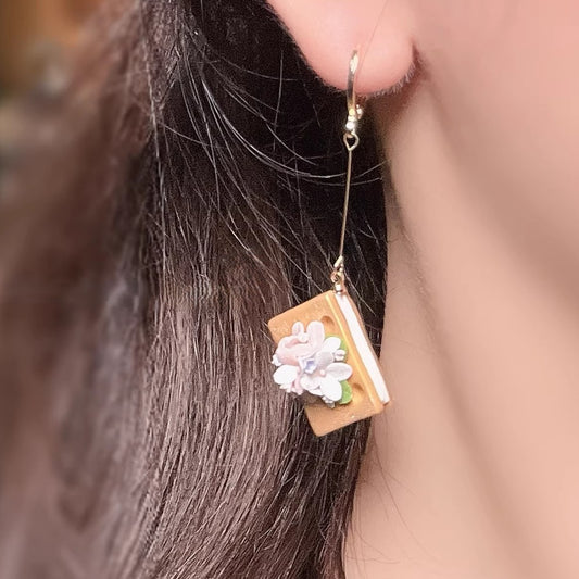 Flower book  Clay Earrings