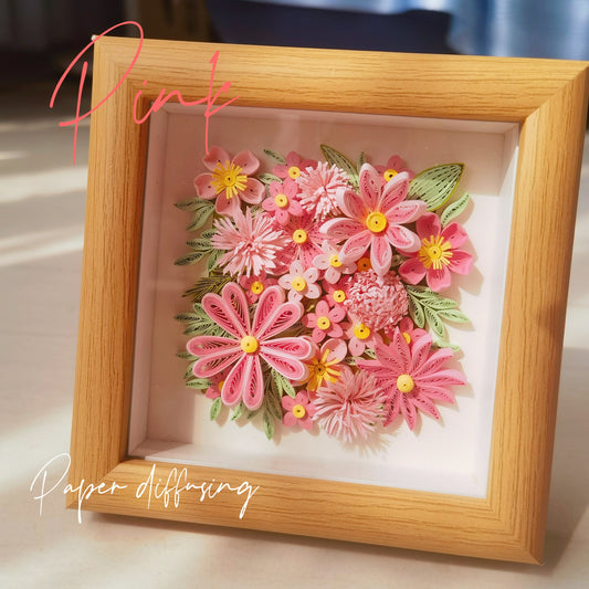 Handmade Quilled Paper Flower Art - Mini 3D Wall Decor - Home/Office/Gift - Colorful Paper Craft - Unique DIY Artwork