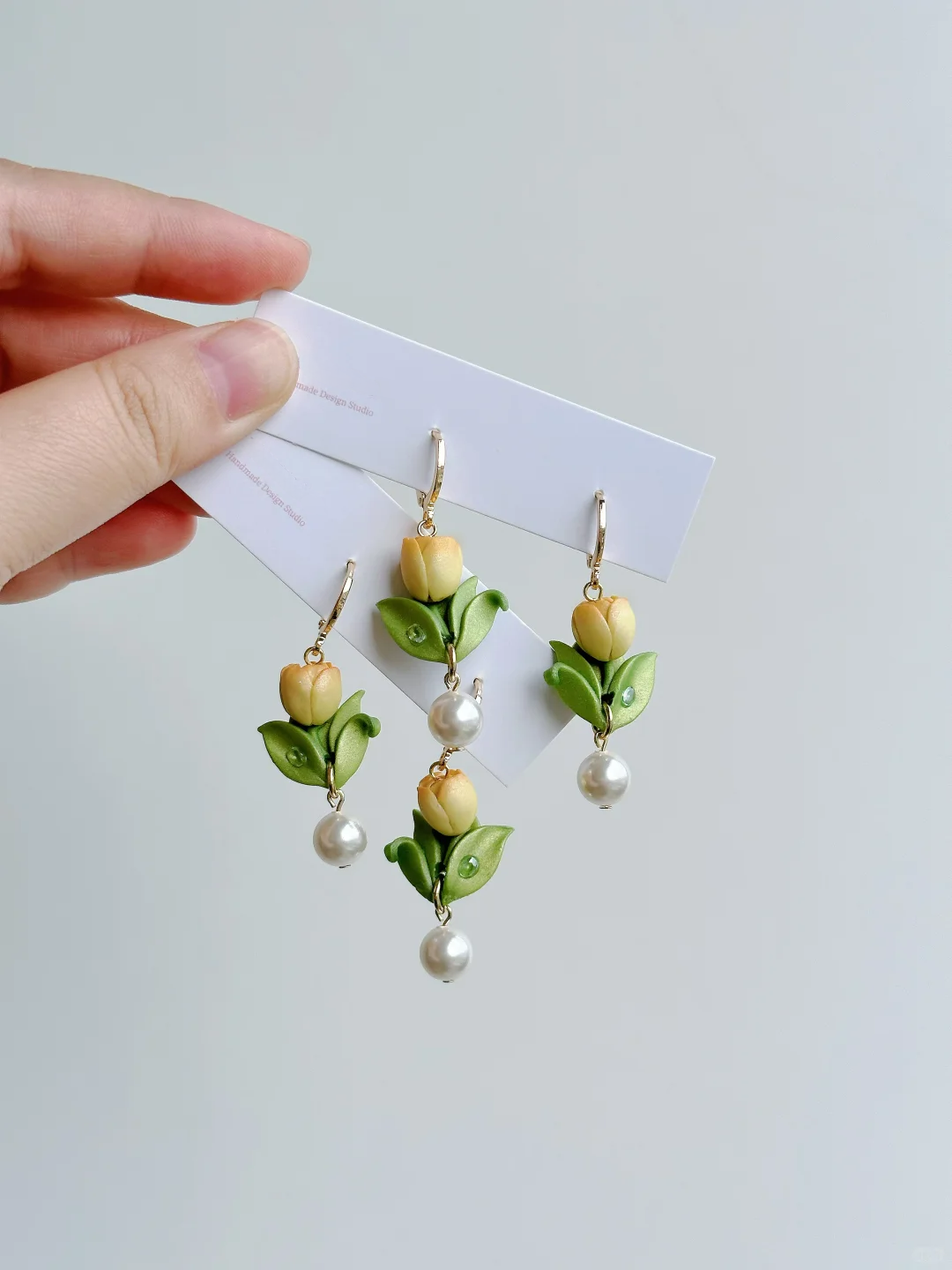 Throb-tulips handmade clay earrings