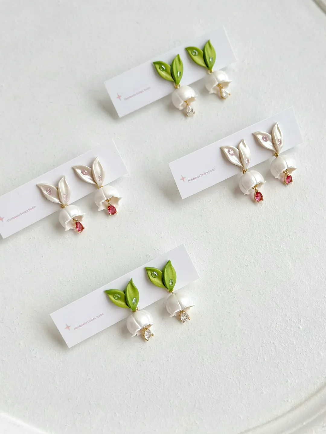 Return of happiness-Convallaria majalis handmade clay earrings