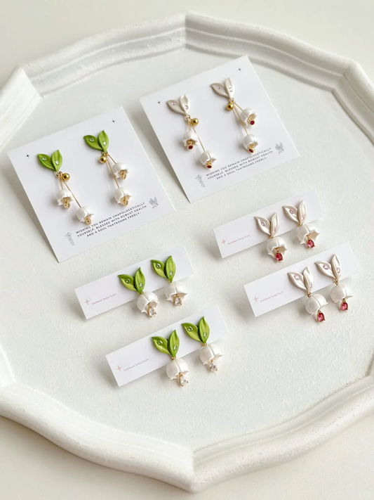 Return of happiness-Convallaria majalis handmade clay earrings