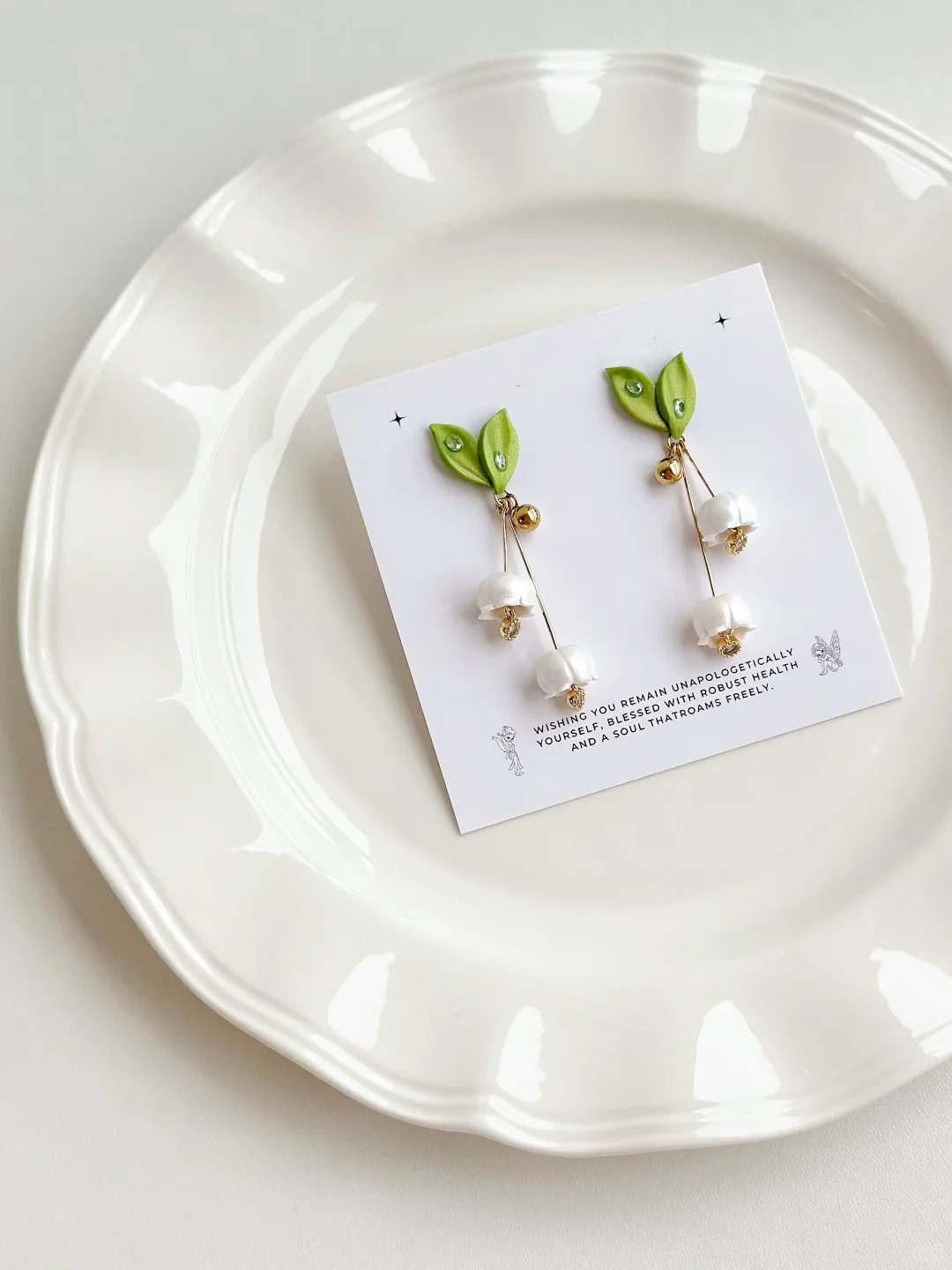 Return of happiness-Convallaria majalis handmade clay earrings