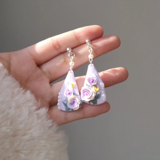 Purple Clay Earrings