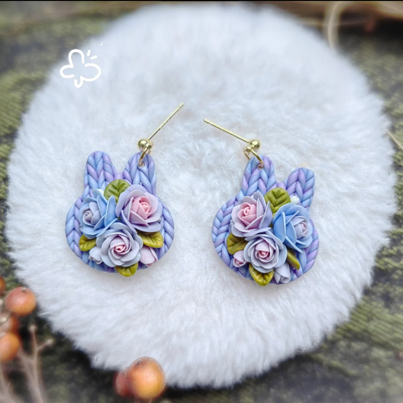 Rabbit Clay Earrings