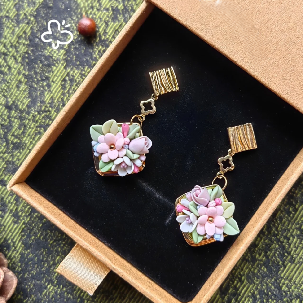 Flower Clay Earrings