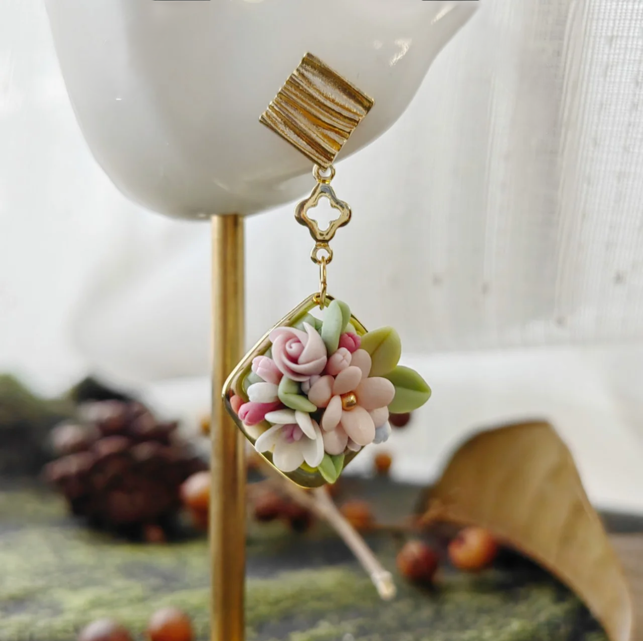 Flower Clay Earrings