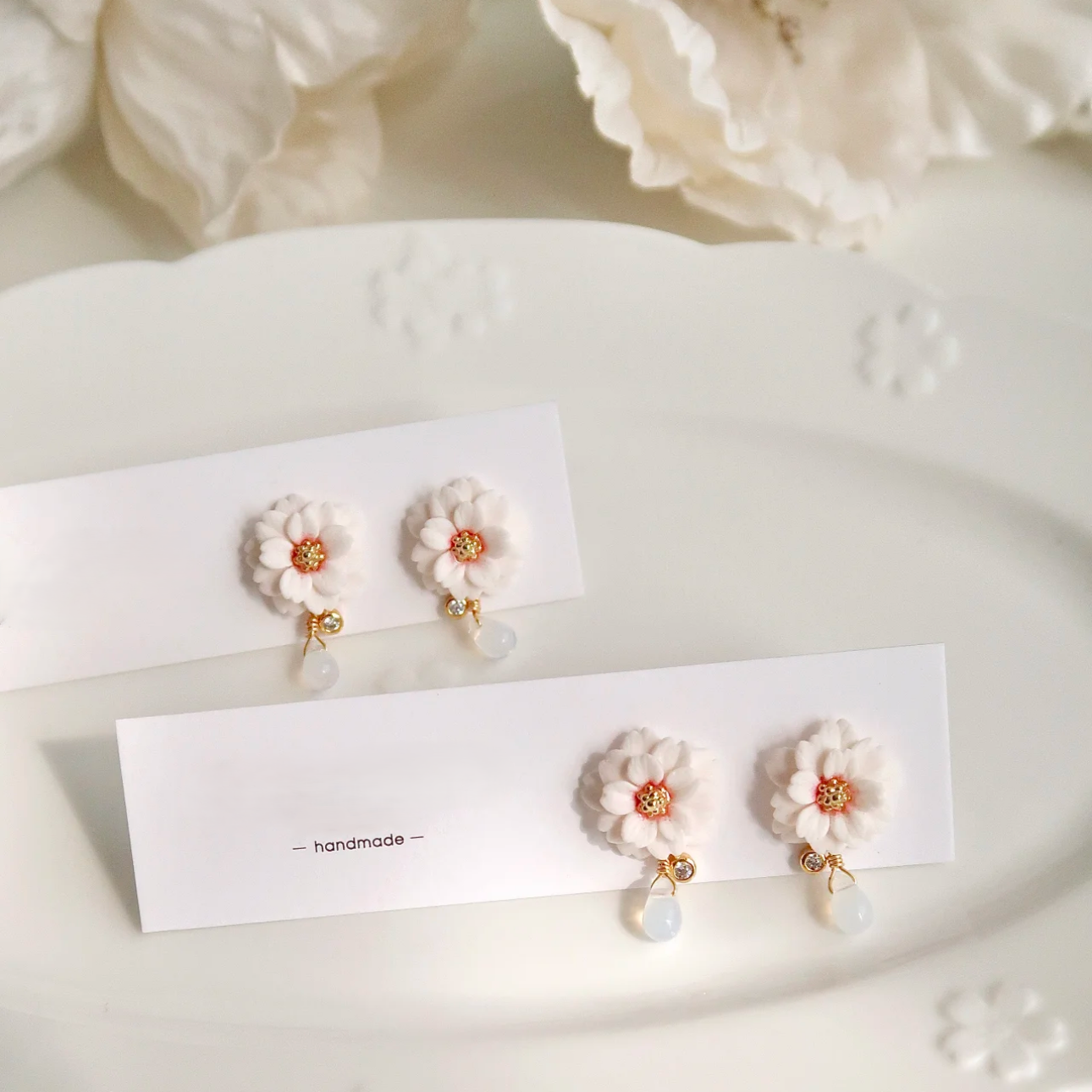 Handmade Polymer Clay Jewelry Inspired by Cherry Blossoms