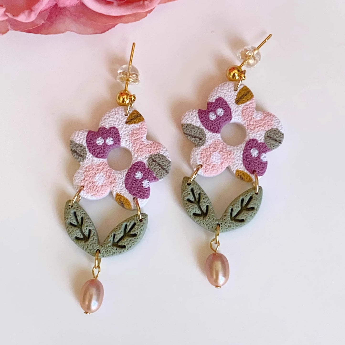 Flower Garden-Clay Earrings