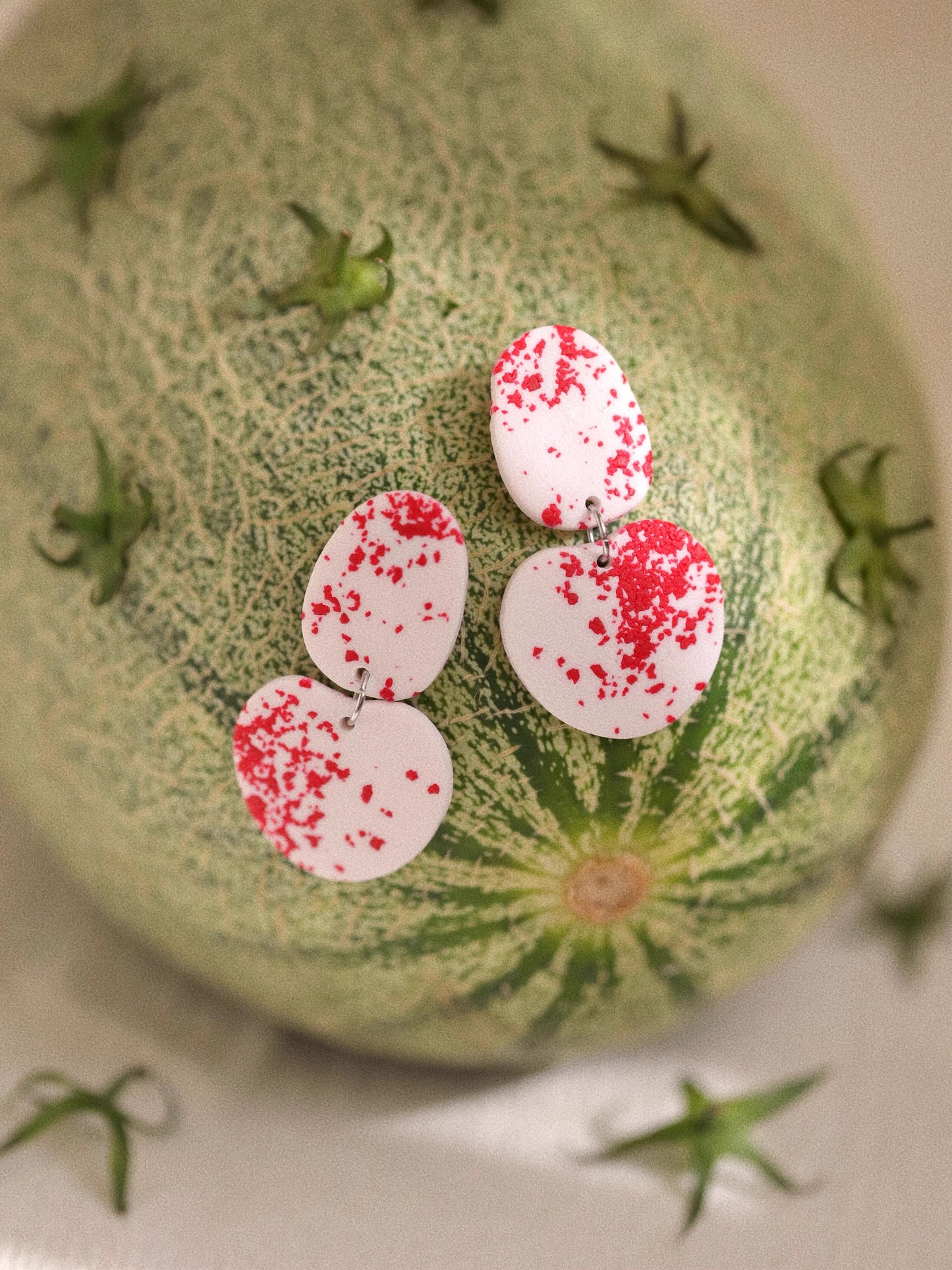 Whispering Dots‌ handmade clay earrings