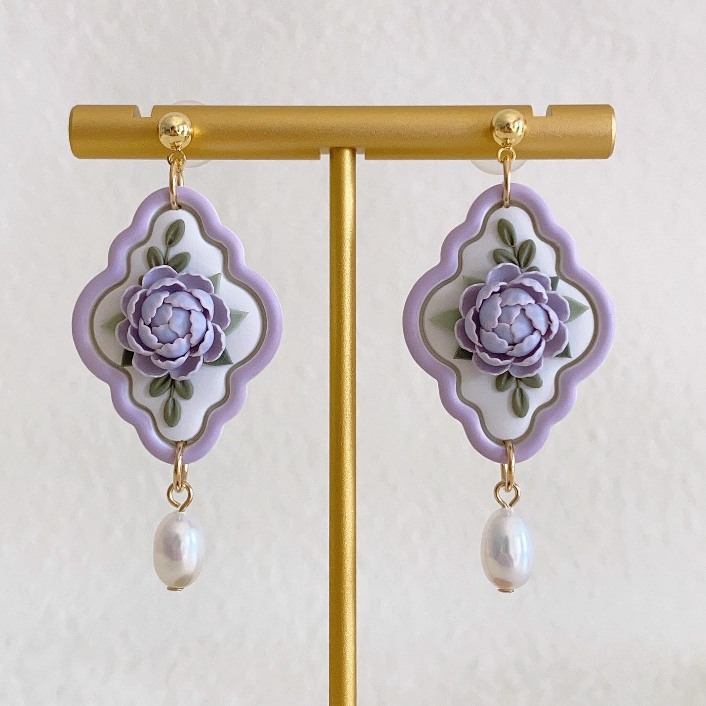 Gentle Garden- Purple Clay Earrings