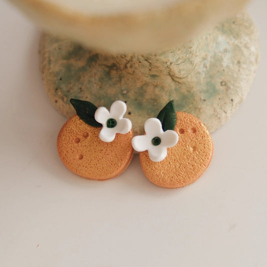 Orange Clay Earrings