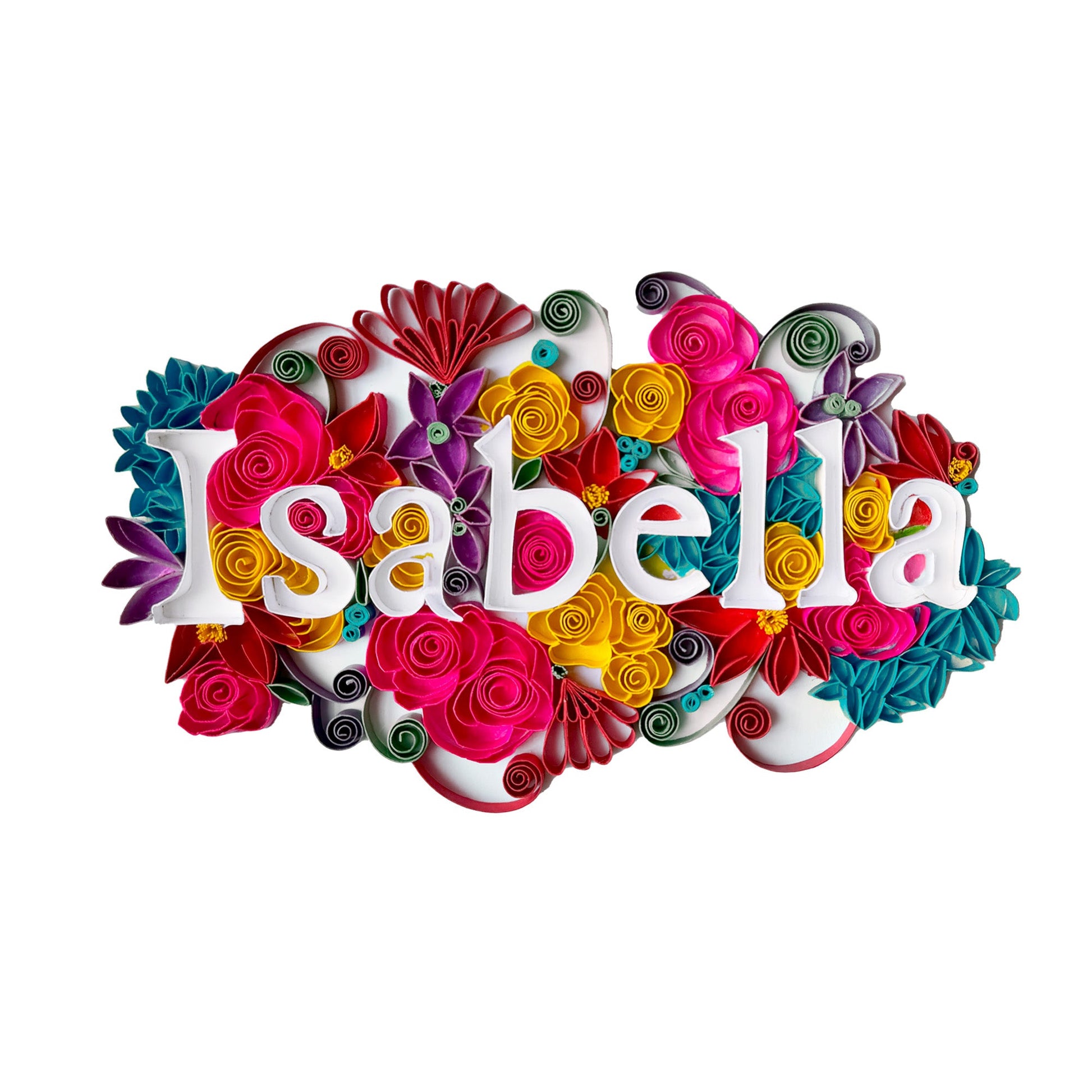 Quilling art name -Personalized name art - Quilling art flowers - nursery decor - nursery name sign - quilling art framed -name sign